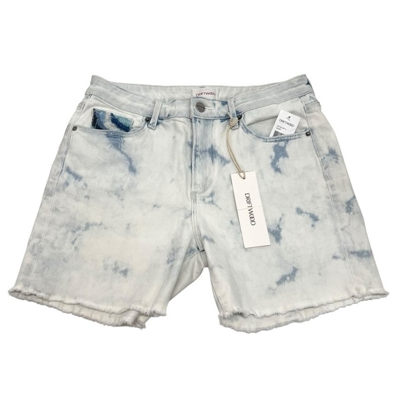 Driftwood NWT Lulu Light Wash Embroidered Cut Off 5" Denim Shorts Women’s 27 - Picture 5 of 10